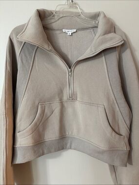 Aemi+Co Women's Taupe Half-Zip Pullover Hoodie